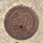 Picture of a gas valve cover, labeled Gas